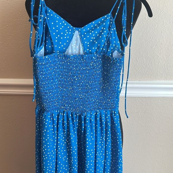 Blue Polka Dot Spaghetti Strap Dress XS - Picture 6 of 6